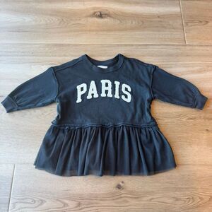Grayson Mini Paris Sweatshirt Tulle Tutu Dress 18 Months Black Toddler Baby